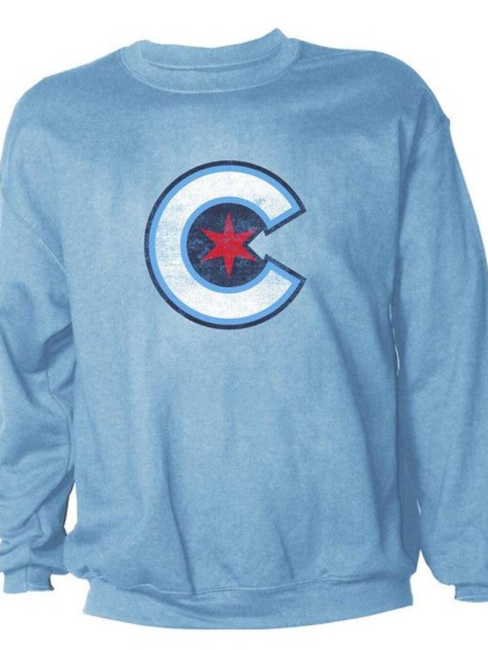 Chicago Cubs Logo Crewneck Sweatshirt - Light Blue